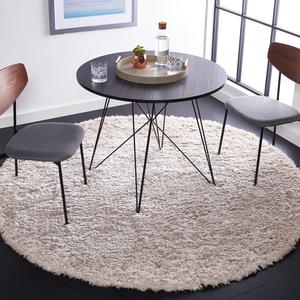 Ковер SAFAVIEH, 161 x 229 см, Flokati Shag Collection, овал, бежевый, геометрический рисунок, идеален для помещений с высокой проходимостью в гостиной, спальне, столовой (FLK950E)