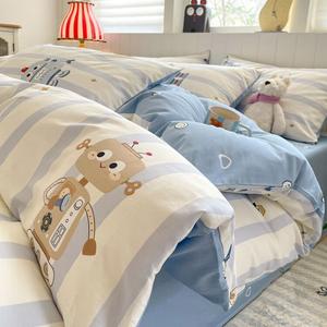 Antarctic Комплект постельного белья 1,8 м: простыня на резинке, пододеяльник 200x230 см, ланьсин цимэн, хлопок, для сна нагишом