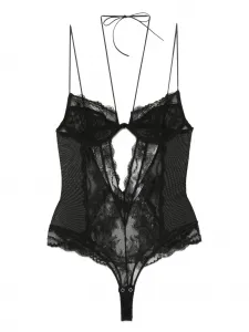 Боди с кружевными деталями Patrizia Pepe, черный