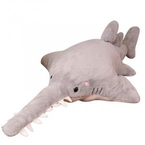 Интересная плюшевая игрушка Sawtooth Shark высотой 55см/95см/140см/180см Fox fairy, серый