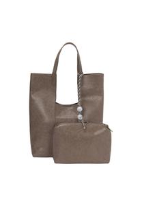 Сумка-шоппер usha WHITE LABEL, серо-коричневый