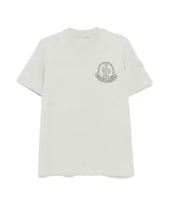 Хлопковая футболка с логотипом Moncler, серый