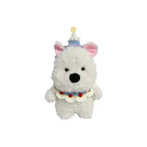 Рюкзак-мессенджер Birthday Hat, плюшевая кукла West Highland Dolls, высота 22 см/35 см OU DI PIG, синий