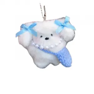 Симпатичный рюкзак с плюшевым подвесом в виде маленькой собачки и куклы с жемчужным ожерельем, высота 12 см Jinnew