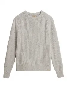 Свитер в рубчик с круглым вырезом WOOLRICH, серый