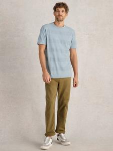 Футболка в полоску из хлопка stirling обычного покроя с коротким рукавом White Stuff, светло-синий