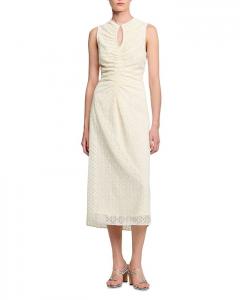 Кружевное платье миди Sandro, слоновая кость/кремовый