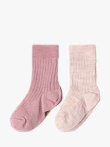 Детские носки из шерстяной смеси с резинкой Lindex, Pack of 2, Pink/Pale Pink