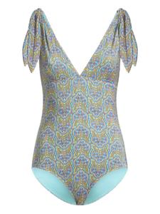 Купальник ETRO с принтом и завязками на плечах, синий