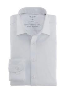 Рубашка Level 5, облегающая по фигуре, планка на пуговицах, воротник «Кент», мужская OLYMP, белый