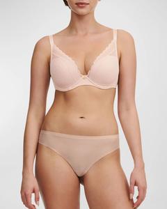 Кружевной бюстгальтер-футболка с глубоким вырезом Norah Chic Chantelle, цвет Rose