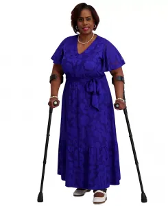 Платье с расклешенными рукавами и завышенной талией, Regular & Plus Kasper, синий