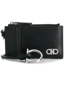 Кошелек с двойной вставкой Gancio Ferragamo, черный