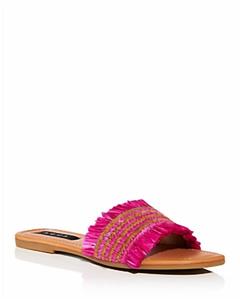 Женские сандалии Meile Raffia Slide, ярко-розовый цвет Aqua, розовый