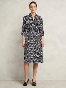 Геометрическое платье-рубашка cali Hobbs, цвет Navy/Ivory