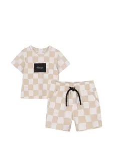 Спортивный костюм в клетку Marc Jacobs Kids, бежевый