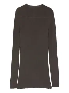 Футболка из шерсти в рубчик Rick Owens, коричневый