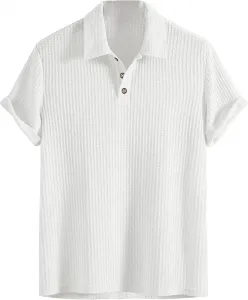 Мужская вязаная рубашка с коротким рукавом Vintage Ribbed Knit