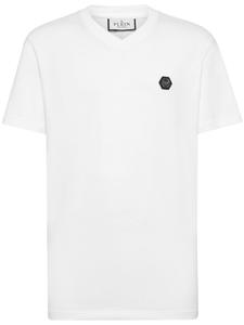 Philipp Plein футболка с V-образным вырезом и принтом Gothic Plein, белый