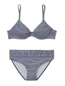 SCHIESSER Бикини Triangle 'Aqua Sea Blossom' в темно-синем цвете