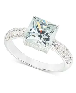 Кольцо с посеребренным кубическим цирконием, созданное для Macy's Charter Club, silver