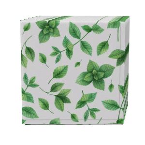 Набор салфеток из 4 шт., 100 % хлопок, 20x20 дюймов, листья мяты