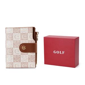 GOLF Кошелёк с зажимом для денег и держателем для удостоверения из ПВХ с искусственной кожей среднего размера женский разноцветный, Mocha Brown & Beige Apricot