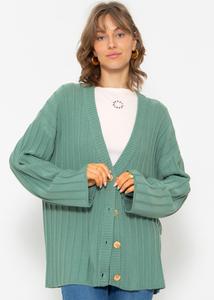 Кардиган SASSYCLASSY Oversize Strick, зеленый