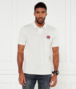 Поло мужское Hugo с воротником на пуговицах, белый