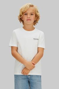 Детская хлопковая футболка Calvin Klein Jeans, белый