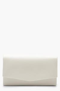 Структурированный сумка-клатч и цепь из пу Boohoo, белый