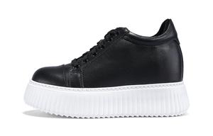 Iijin АйДжин противоскользящие низкие скейтерские туфли на платформе для женщин черные, цвет Black