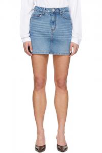 Выцветшая джинсовая мини-юбка Ami Paris, синий