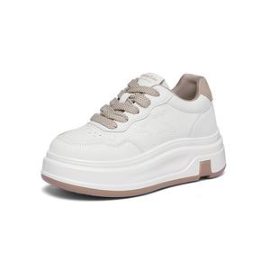 Golden Silk Rabbit Антискользящие и износостойкие низкие скейтерские туфли на платформе для женщин бело-абрикосовые, цвет White Apricot