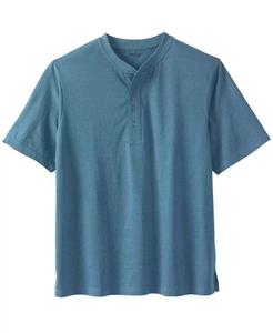 Легкая футболка на пуговицах Big & Tall без усадки KingSize, синий