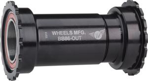 BB86/92 Нижний кронштейн с резьбой вместе с подшипниками ABEC-3 для кривошипных шпинделей 22/24 мм Wheels Manufacturing, черный
