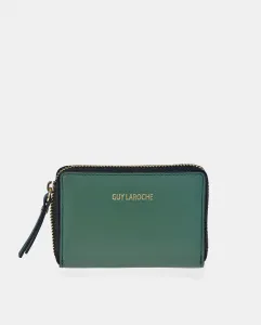 Женский кошелек для мелких монет на кожаной молнии Guy Laroche, зеленый