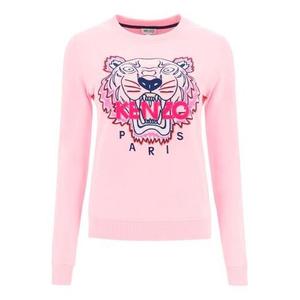 Свитер alphabet tiger head embroidered pullover long sleeves hoodie pink Kenzo, розовый