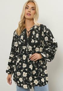 Блуза Yours Clothing FLORAL CROCHET TRIM, Black