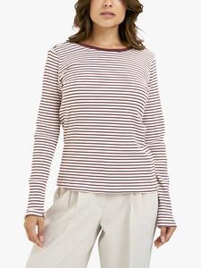 Полосатый ребристый топ с длинными рукавами Smith & Soul, Bordeaux