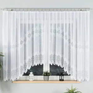 ВИОЛЕТТА - Готовая жаккардовая штора с подгибом по низу - 400х160 см - белая MARKIZETA HOME