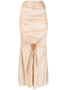 ANDREĀDAMO юбка асимметричного кроя со сборками, нейтральный цвет