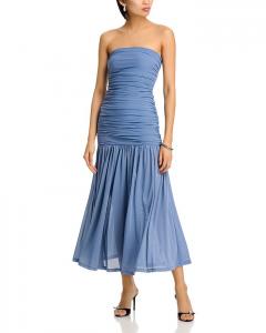 Солан Меш Макси Платье Bardot, синий