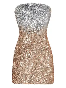 Платье мини в двух тонах Retrofete, серебяный