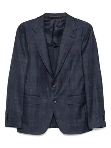 Шерстяной пиджак в клетку Canali, синий