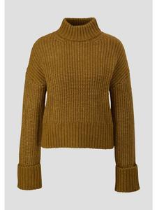 Вязаный свитер цвета 77W0_оливковый зеленый QS