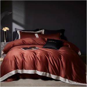 YUSIWOAL Комплект постельного белья из египетского хлопка 140S с шелковистой текстурой и вышивкой в гостиничном стиле