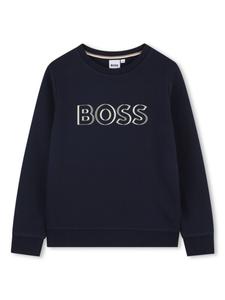 BOSS Kidswear толстовка с тисненым логотипом, синий