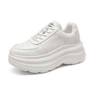Нескользящие и износостойкие, легкие, низкие, массивные кроссовки для женщин, увеличивающие рост KEJIANNI, White