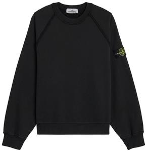 Толстовка Stone Island из органического хлопкового флиса с начесом, черный